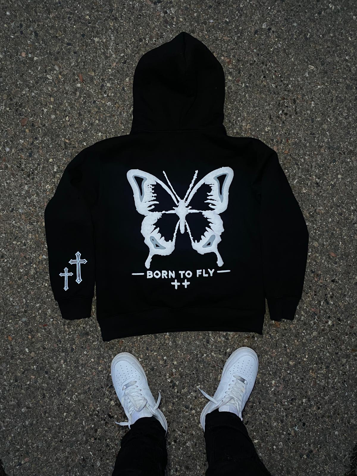 Heavy Weight Cotton BornToFly Hoodie